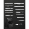 D.Perlla Knife Set , 15 Pieces Stainless Steel Hollow Handle Kitchen Cutlery Set with with Built in Knife Sharpener Block