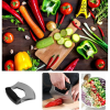 i Kito Mezzaluna Food Cutter, Single Blade Mezzaluna Knife, Salad Chopper Handheld Knife