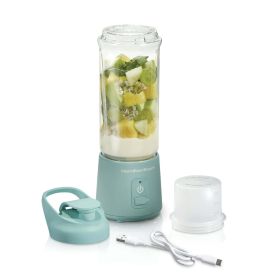 Hamilton Beach Blend Now Portable Cordless Blender USB rechargeable 16 oz jar with travel lid aqua 51182 (Brand: Hamilton Beach)